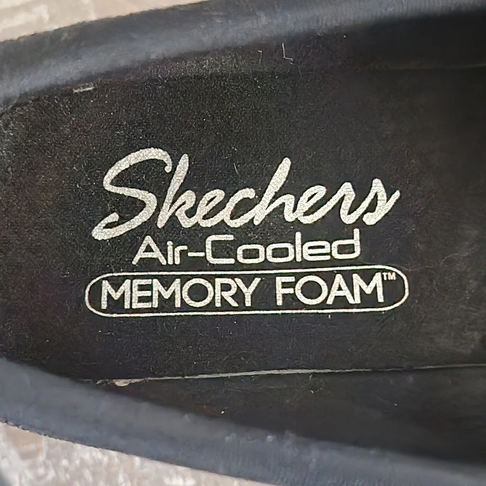 Skechers Air-Cooled Memory Foam Wedge Slip On Shoes Black 9.5 Comfort Casual